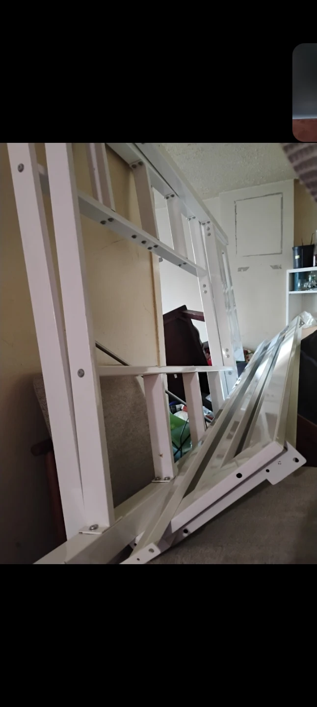 White Metal Loft Bed Frame - photo 3
