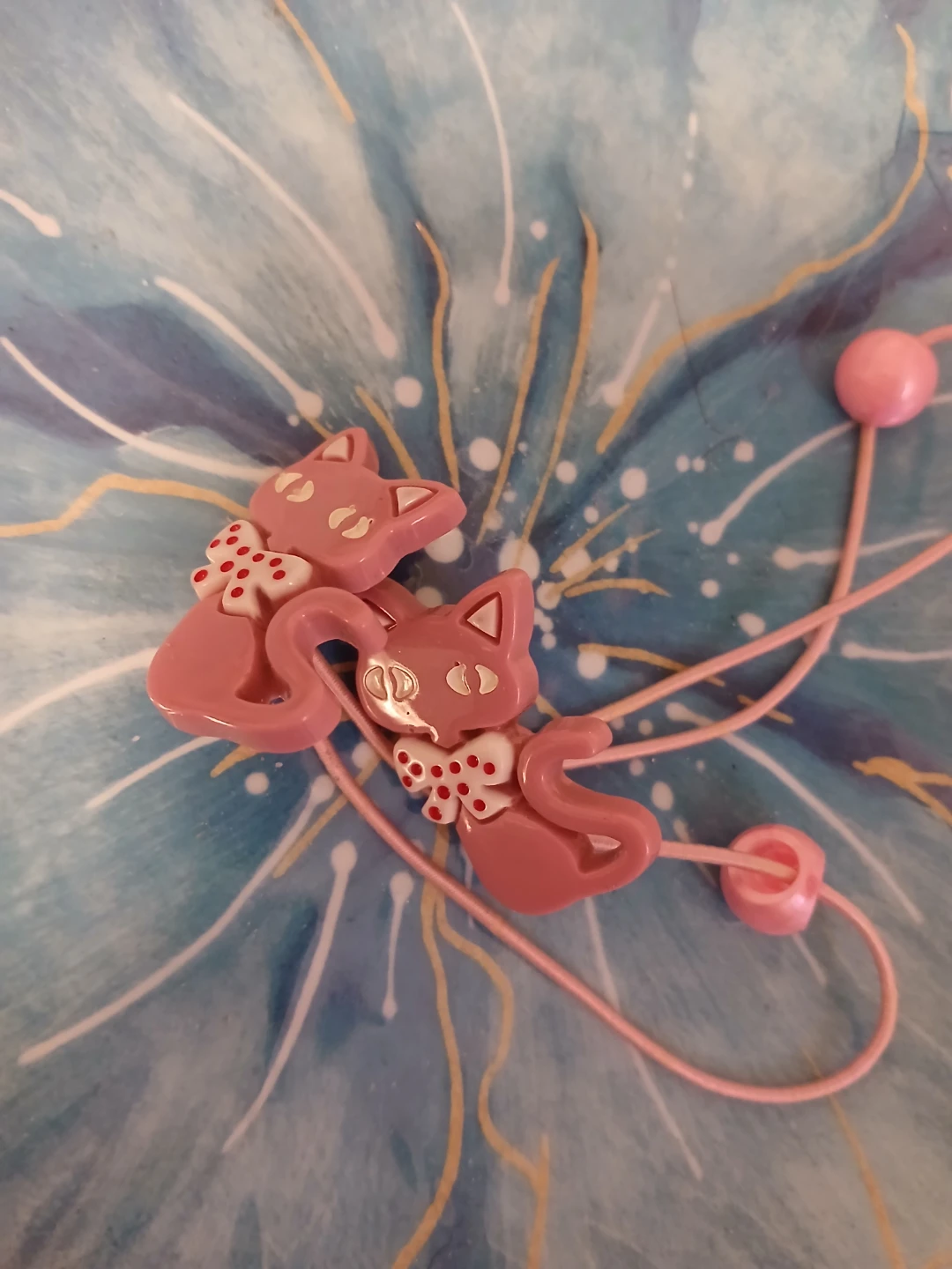 Kids pink cat hair ties