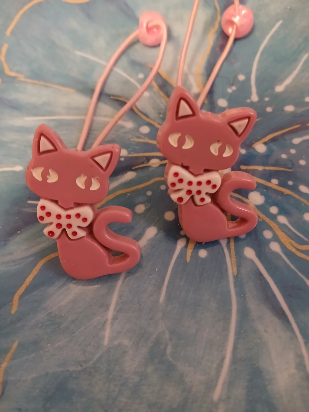 Kids pink cat hair ties - photo 2