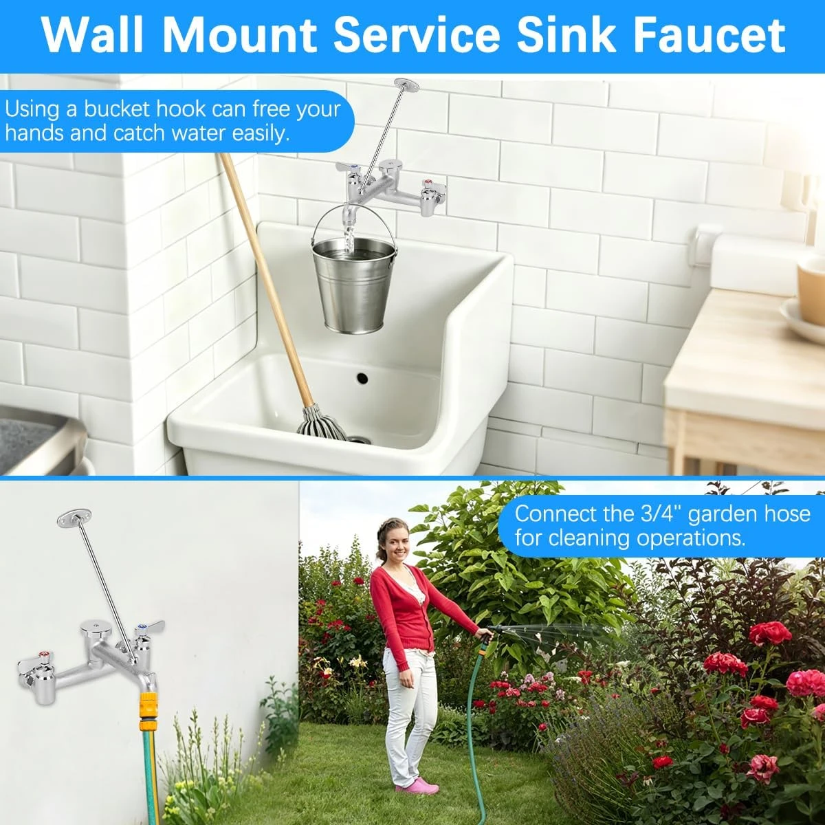 Commercial Mop Sink Faucet with Vacuum Breaker - photo 5