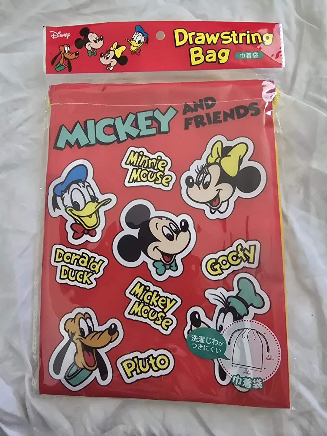 New Official 1 Disney Mickey and friends drawstring bag