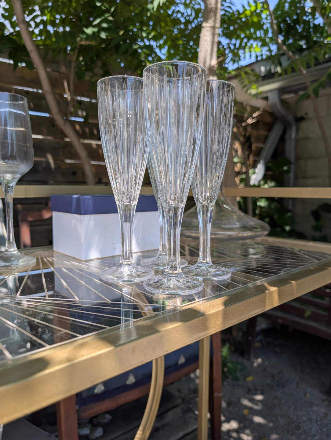 Set of 4 Fluted Champagne Flutes