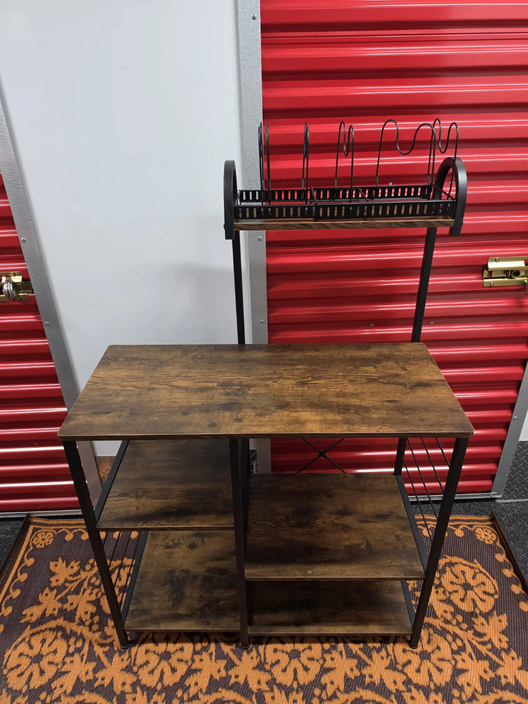 Rustic Wood and Metal Kitchen Baker's Rack - photo 2