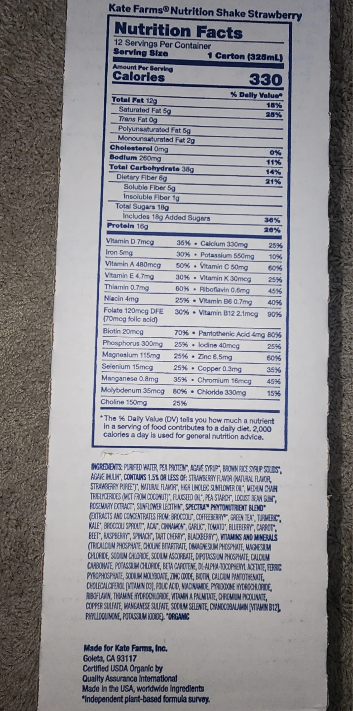 Kate Farms Nutrition Shake - Strawberry (24-Pack) - photo 2