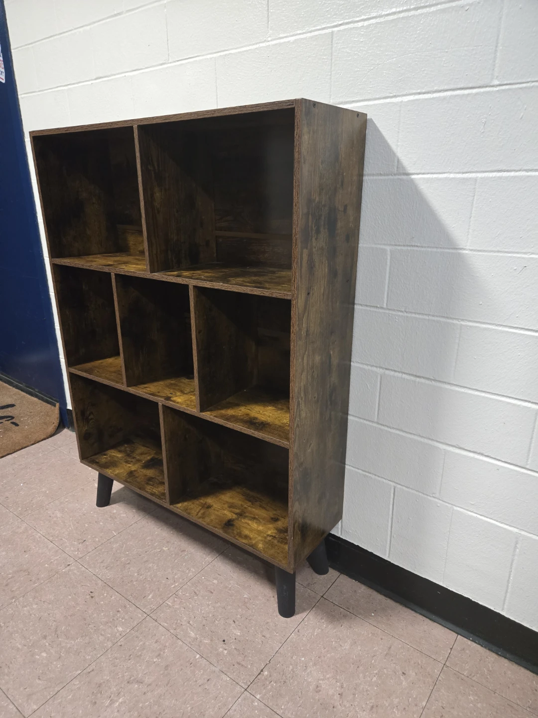 Rustic Dark Wood Storage Cabinet Shelf Unit - photo 5