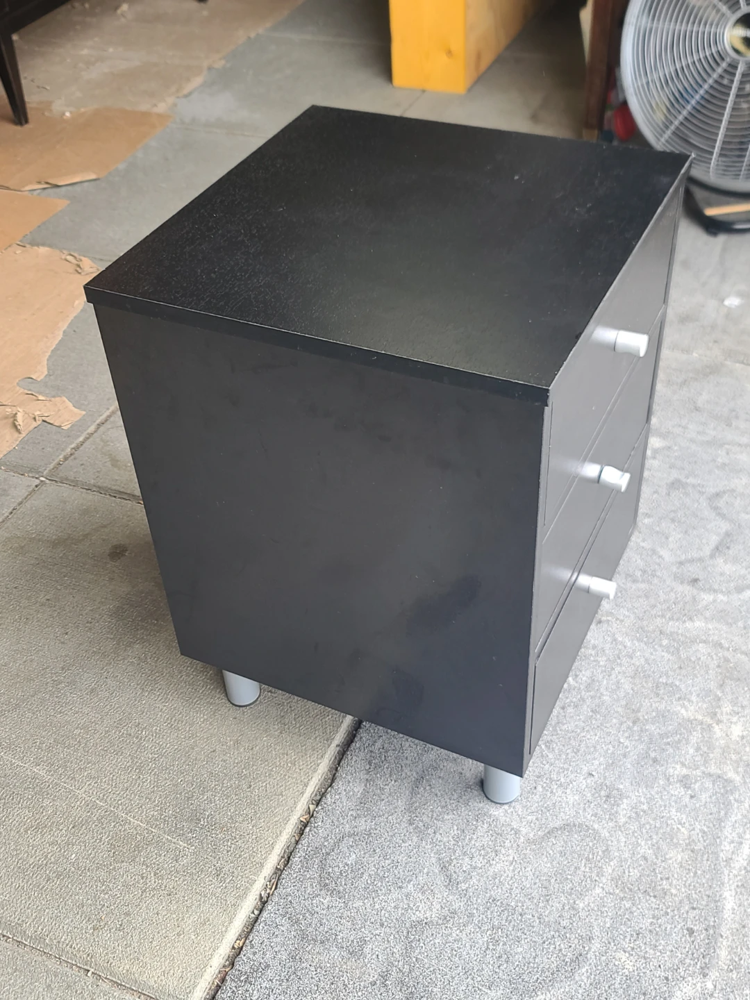 Black 3-Drawer Nightstand - photo 2