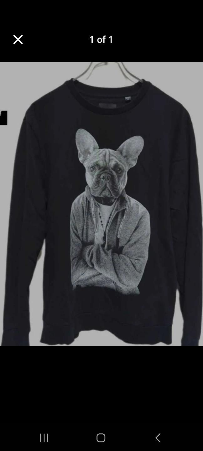 Black only & sons sweatshirt with French bulldog graphic