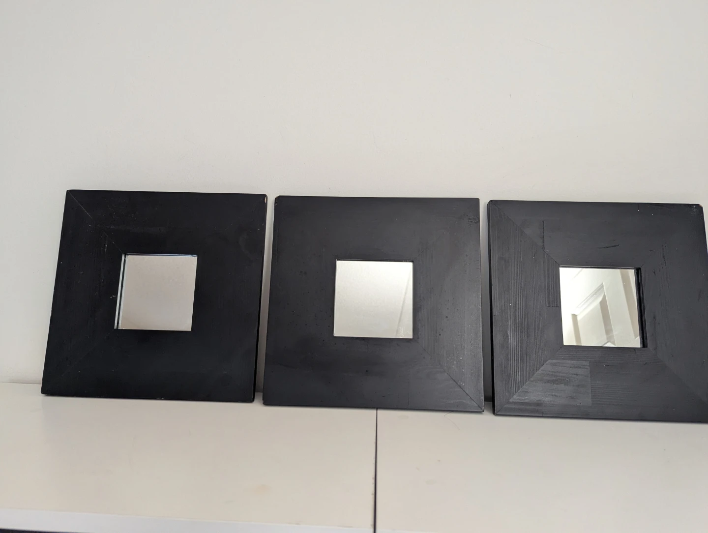 Set of 3 Black Square Mirror Frames ⚽