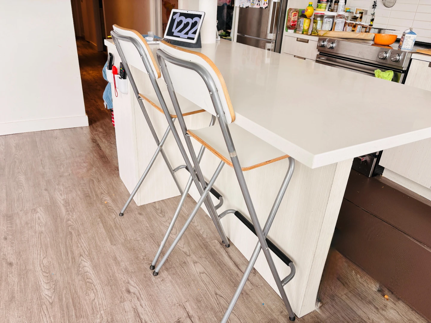 IKEA Franklin Bar Stools (2) / kitchen high chairs Foldable - photo 3