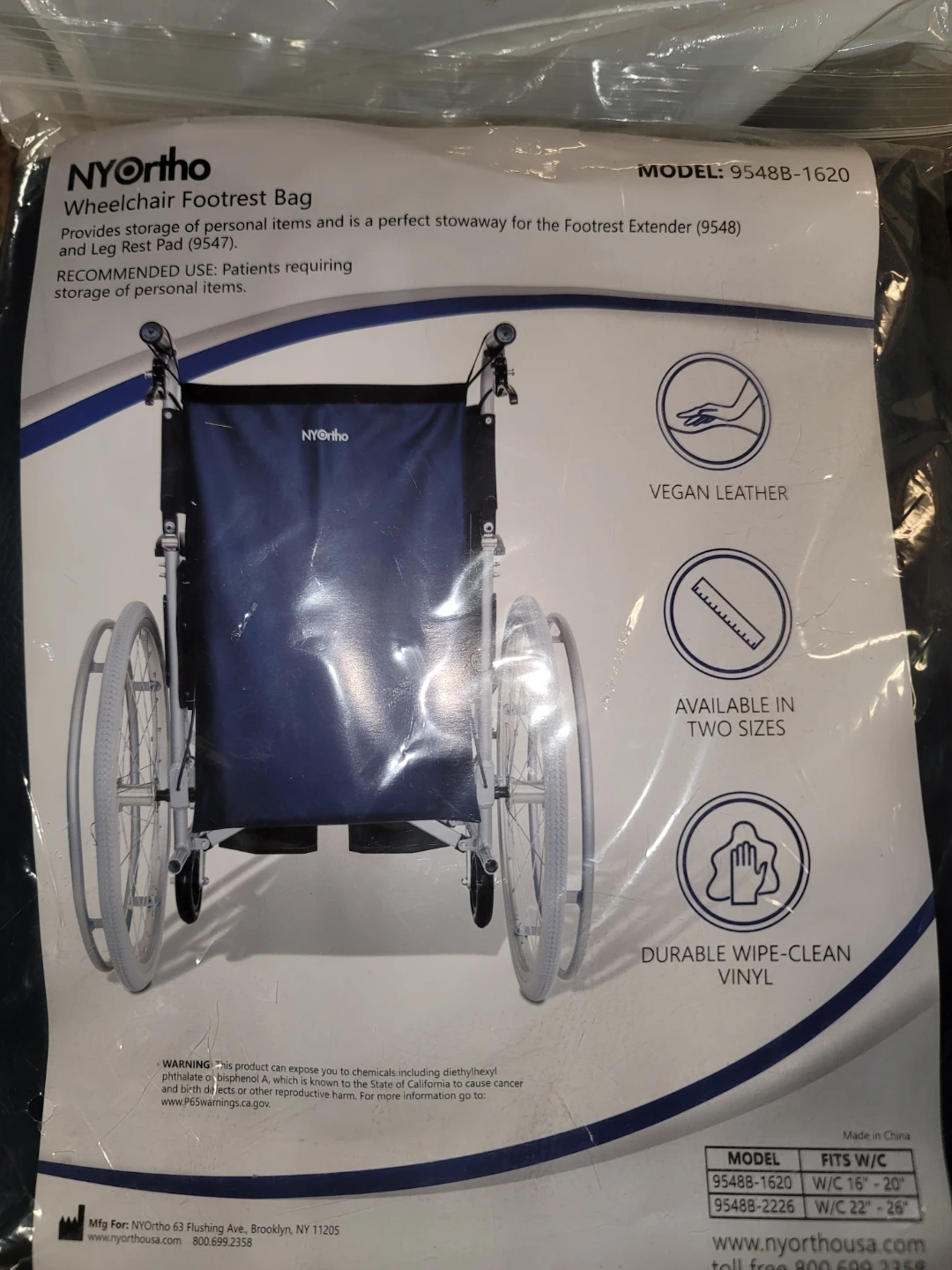 NYOrtho Wheelchair Footrest Bag 9548B-1620