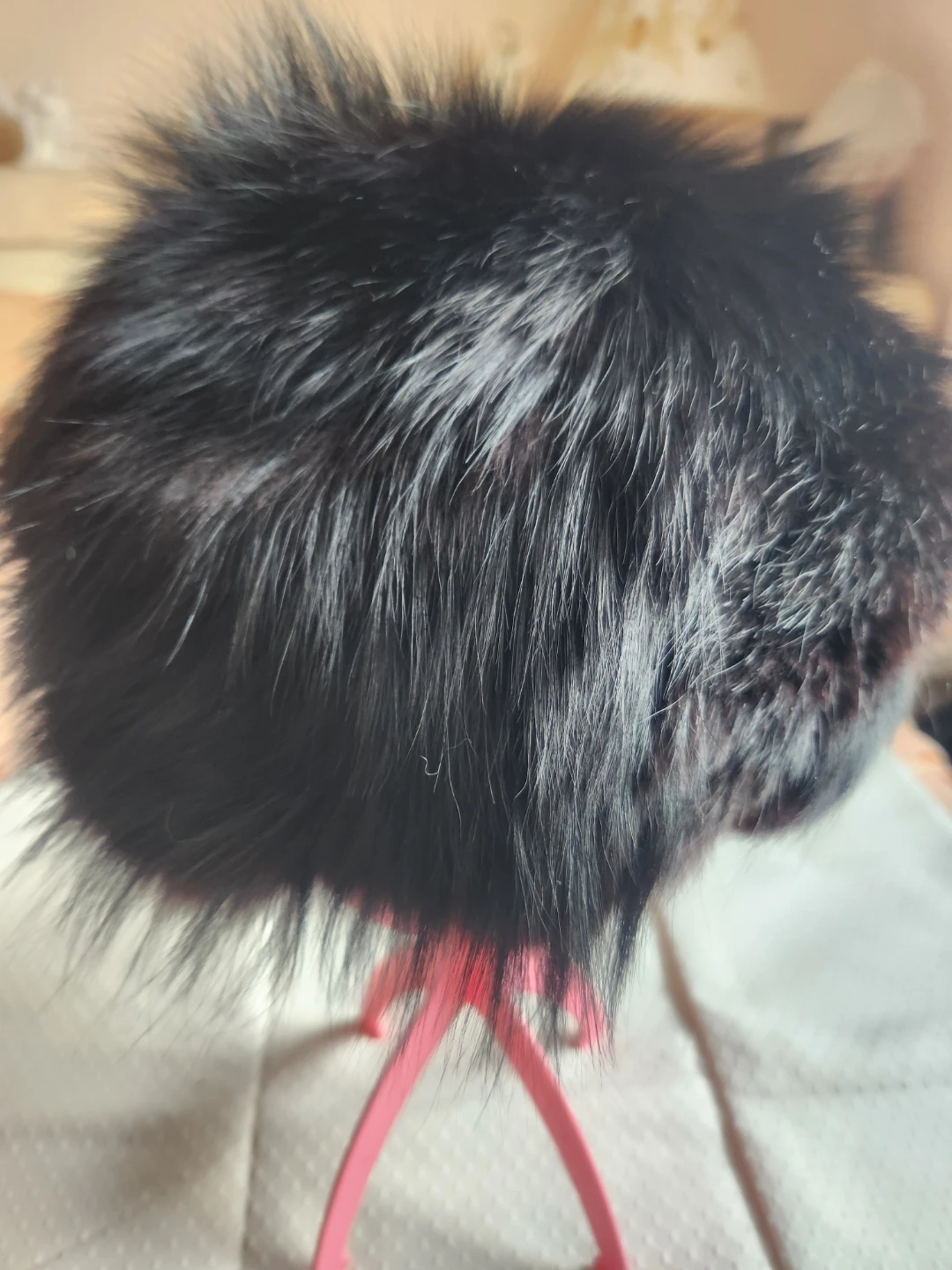 Real Black Fox Fur  Hat - photo 2