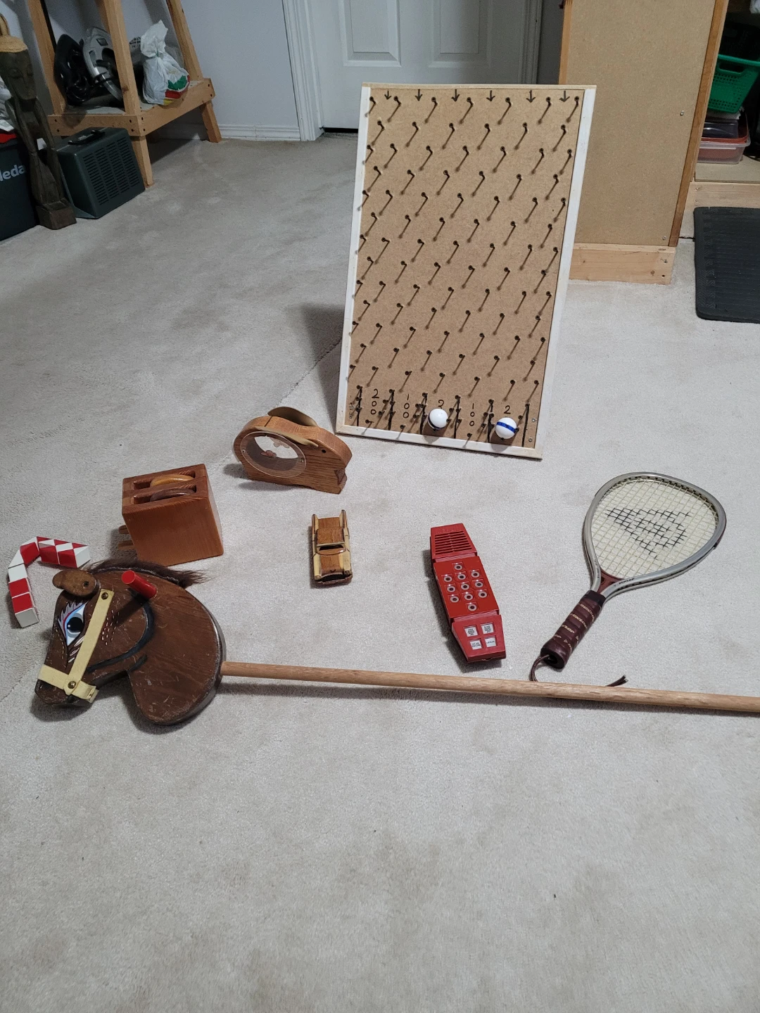 Wooden Toy Assortment: Horse, Car, Peg Game & More