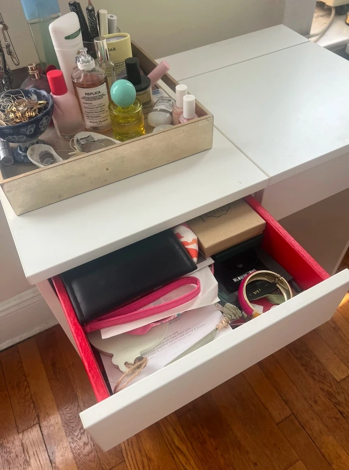 Ikea White Vanity Desk with Mirror and Drawer - photo 2
