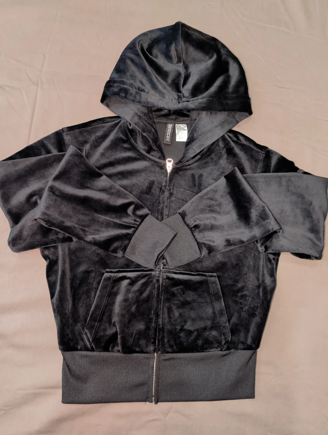 Black Velour Hoodie
