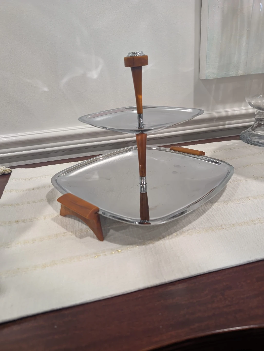 Vintage MCM Two-Tiered Serving Tray - photo 4
