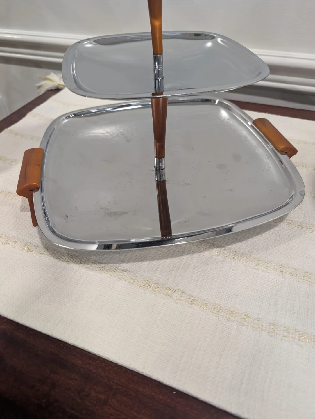 Vintage MCM Two-Tiered Serving Tray - photo 5