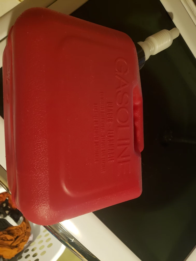 Red Gasoline Can with Spout - photo 4