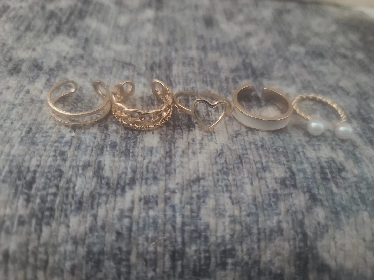 BRAND NEW Y2K Set of 5 Toe Rings ADJUSTABLE