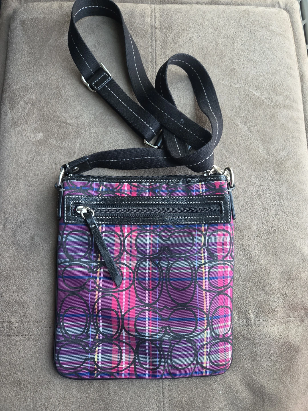 Coach Crossbody Bag with Plaid Pattern