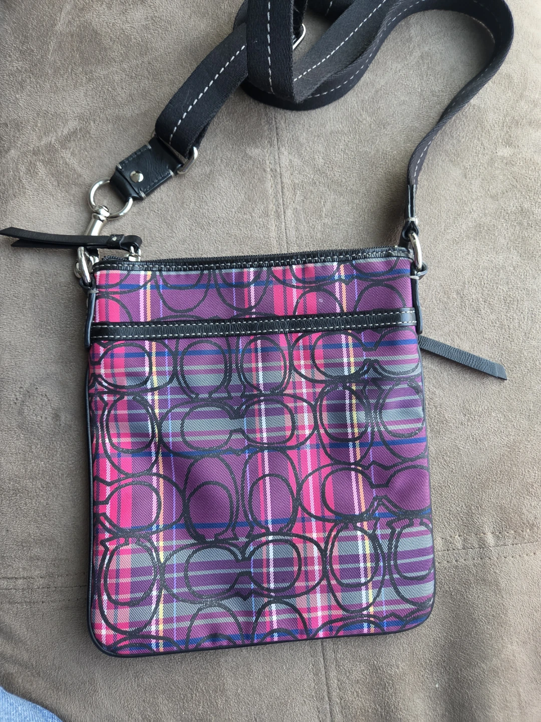 Coach Crossbody Bag with Plaid Pattern - photo 2