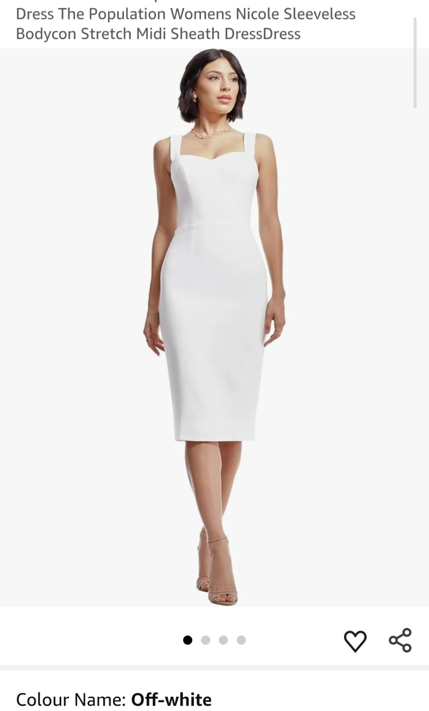 Dress The Population Nicole Sheath Dress Off-White