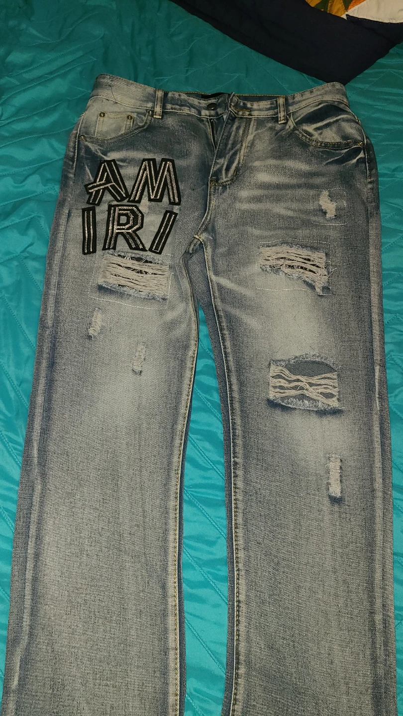 AMIRI Jeans - Distressed Light Wash Denim
