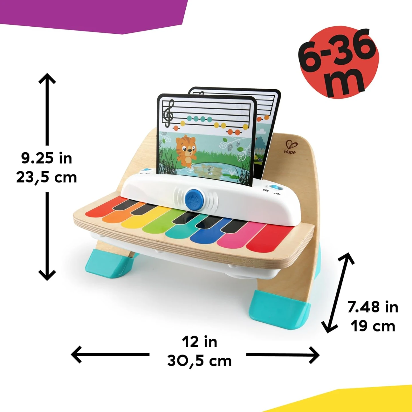 Baby Einstein and Hape Magic Touch Wooden Toy Piano - photo 3