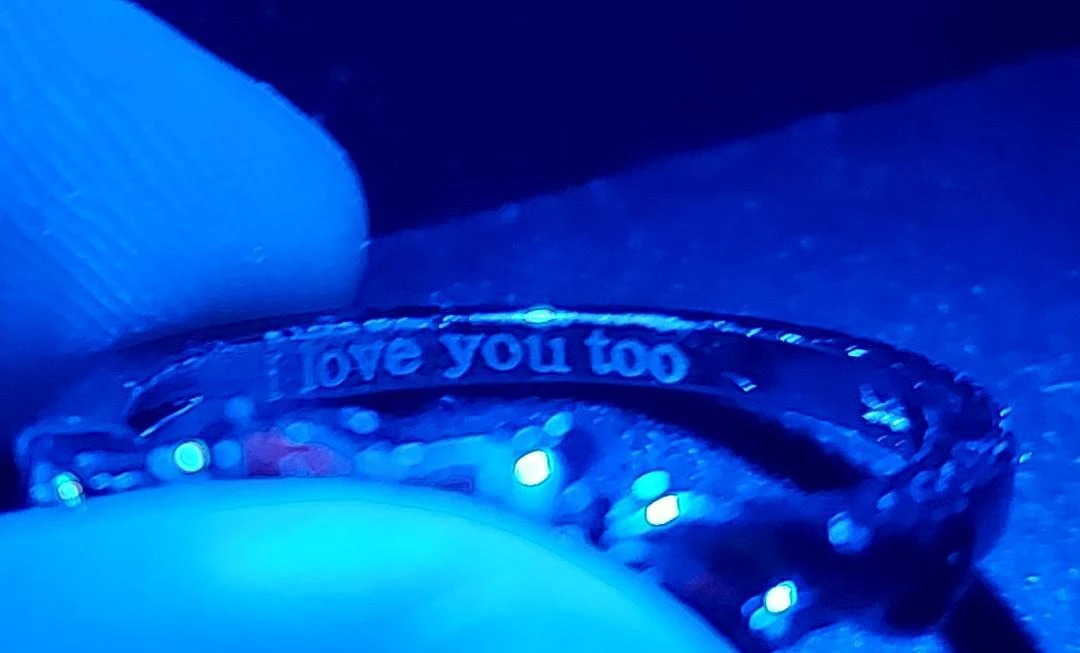 Heart-shaped Red Gem Ring with "love you too" engraving - photo 4