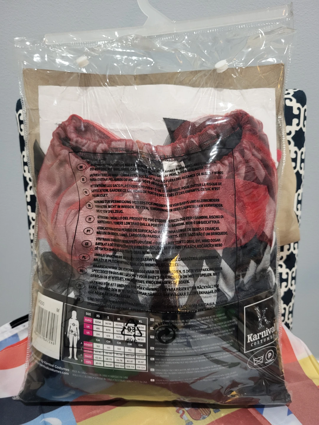 Women's Harlequin Poncho Halloween Costume,  size M ⚽ - photo 2