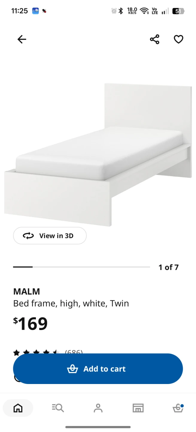 IKEA MALM Bed Frame - White, Twin - photo 2