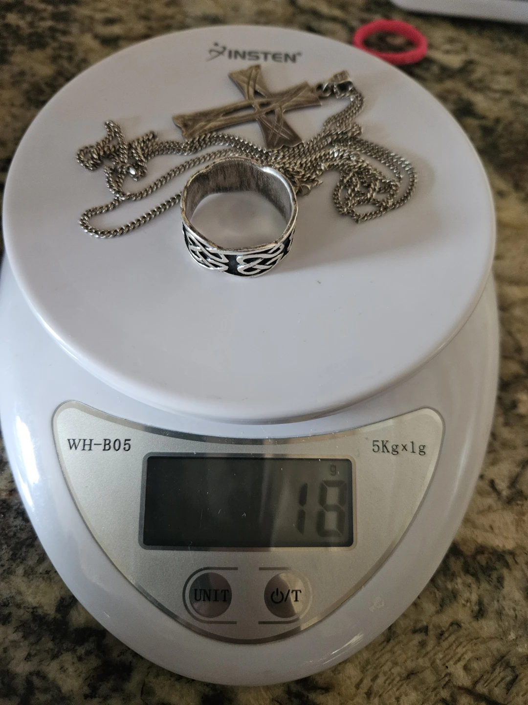 Sterling Silver Cross Pendant Necklace and Ring Set - photo 4