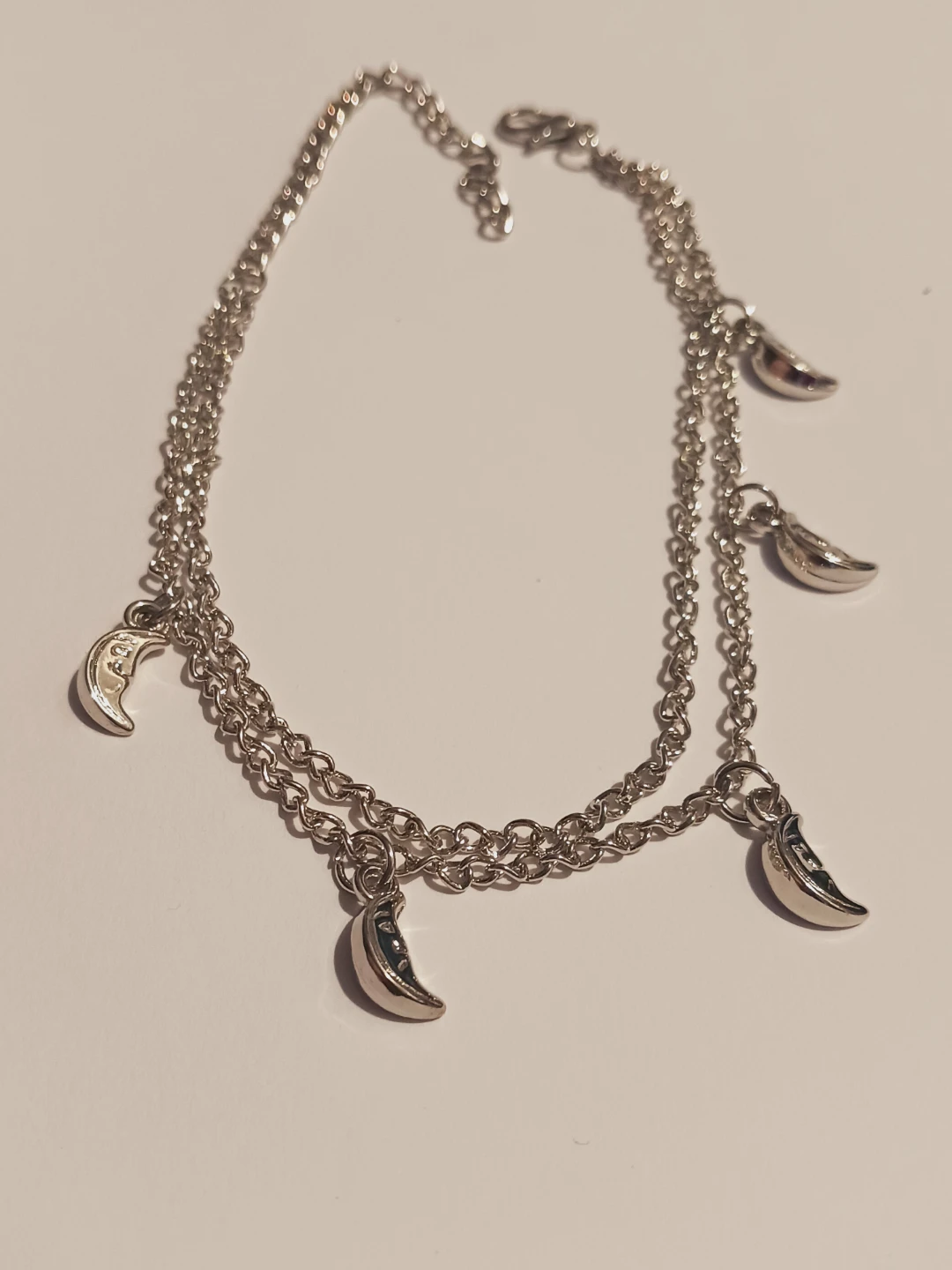 New !! Double chain anklet with multiple crescentt moon charms. - photo 3
