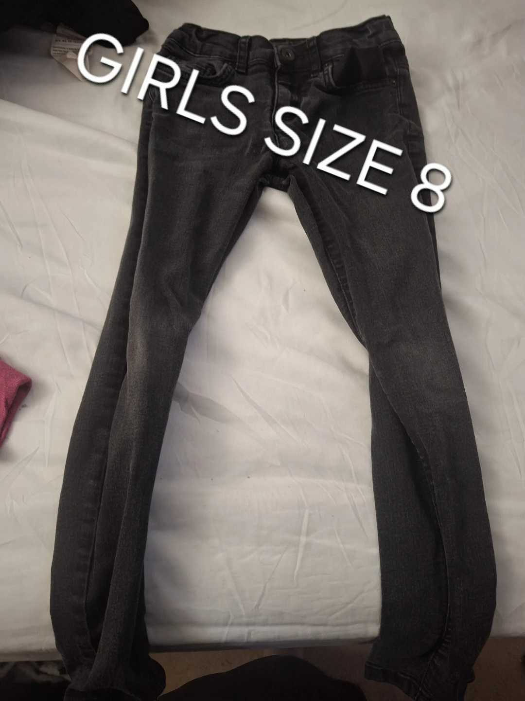 Girls Grey Denim Jeans Size 8
