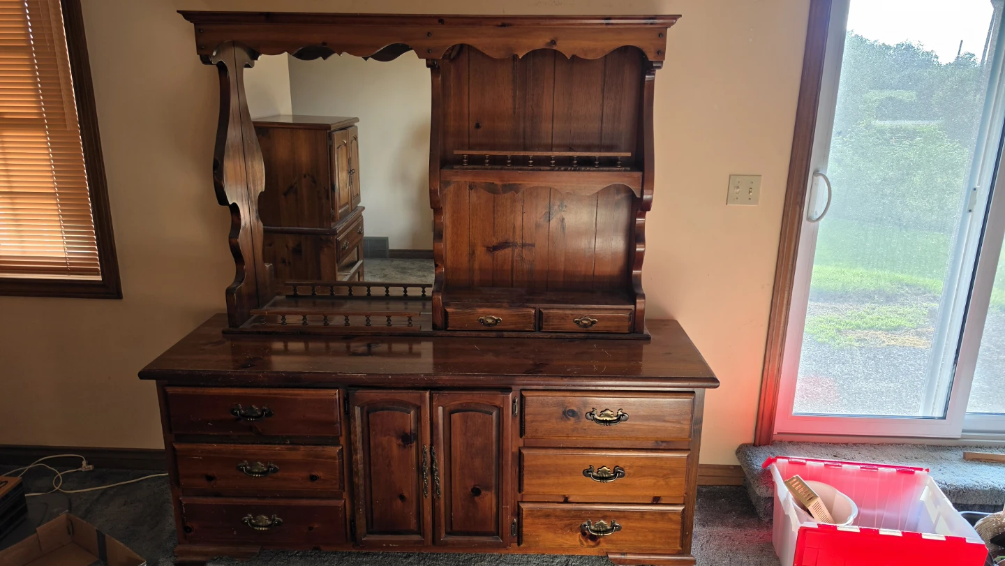 Wooden Dresser with Mirror