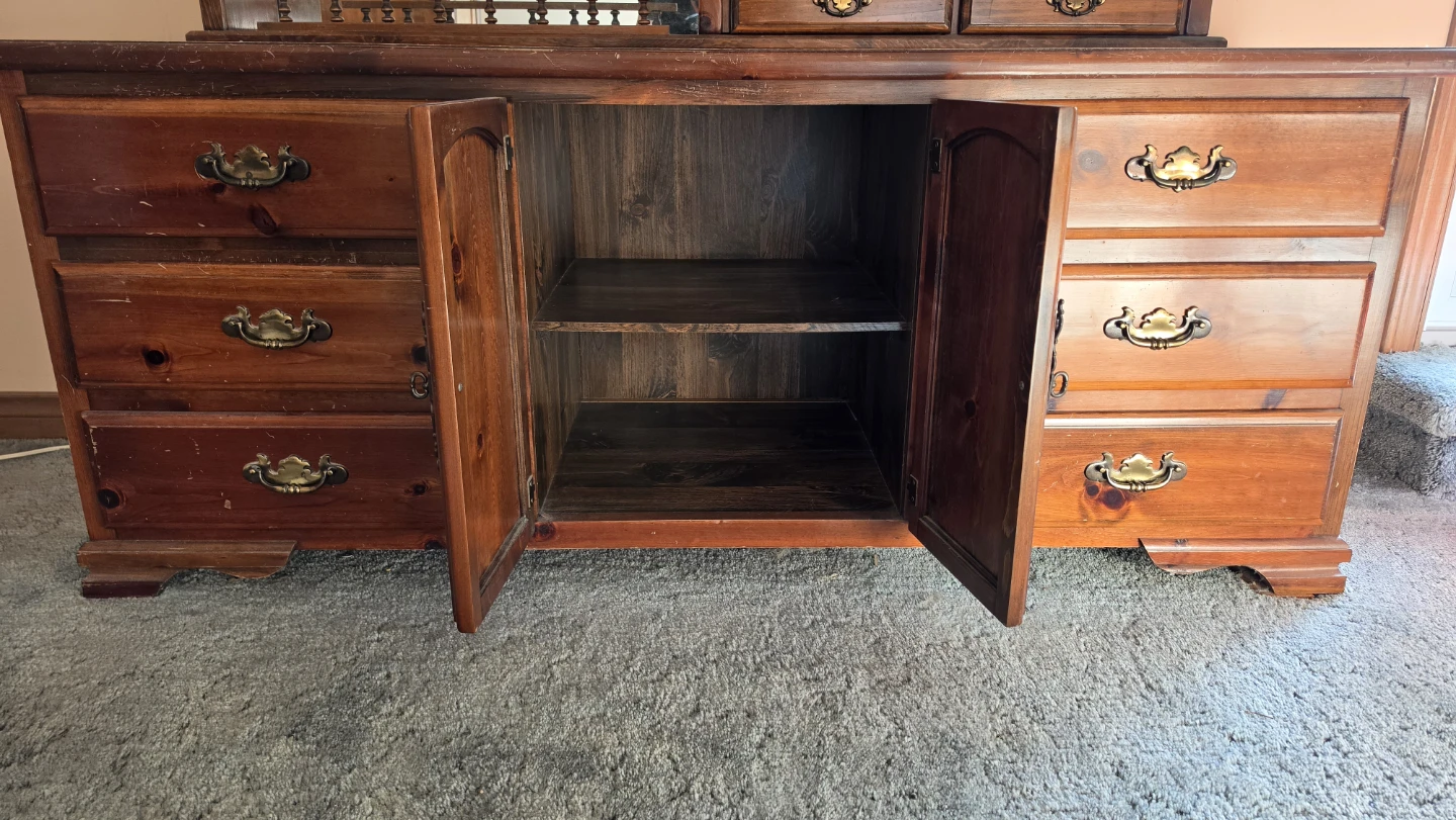 Wooden Dresser with Mirror - photo 2