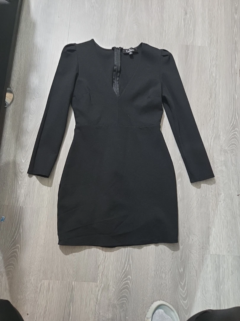 Lulus Black Long Sleeve V-Neck Mini Dress - Size S - photo 4