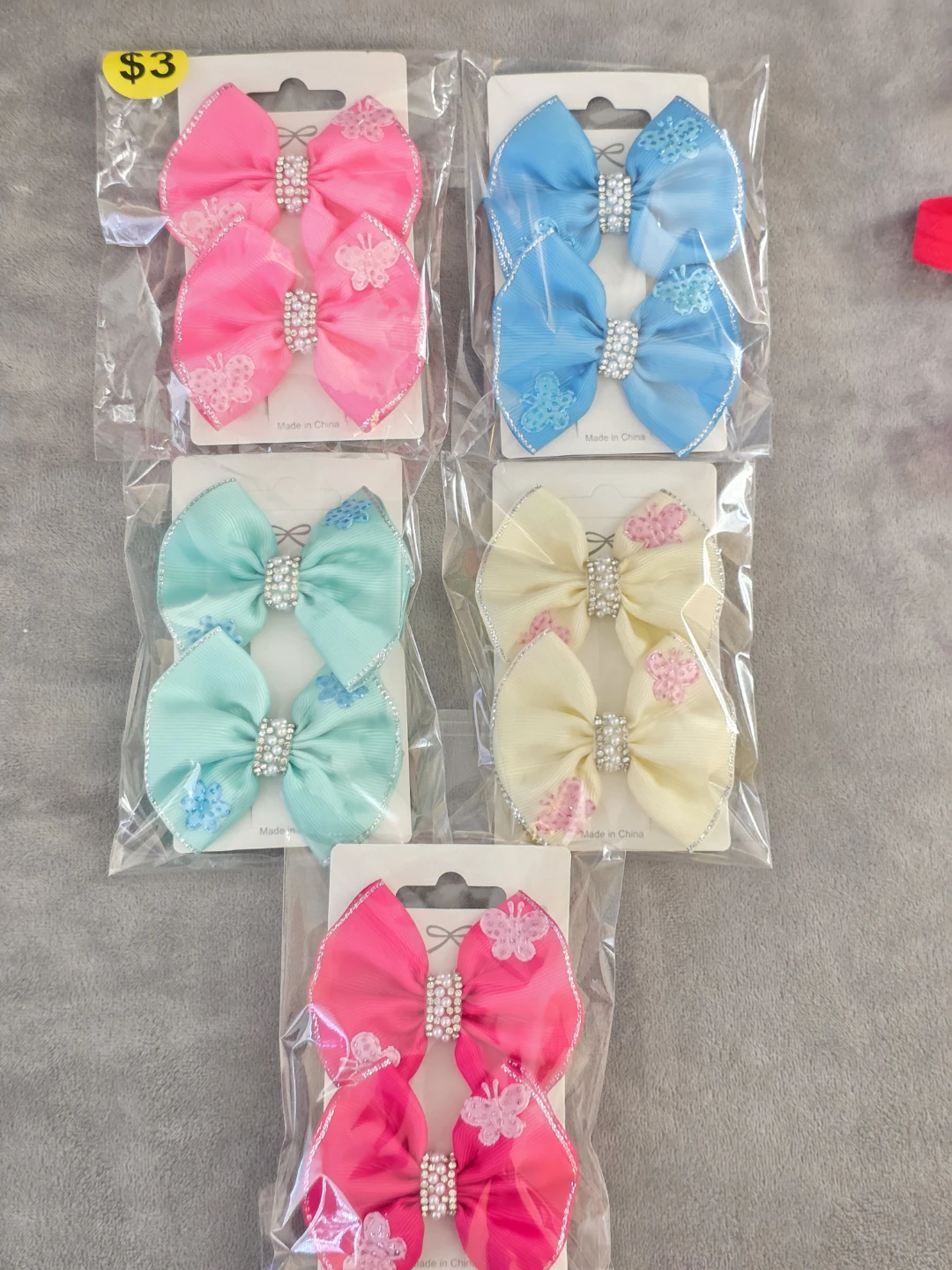 Set of 4 Hair Bows for Kids