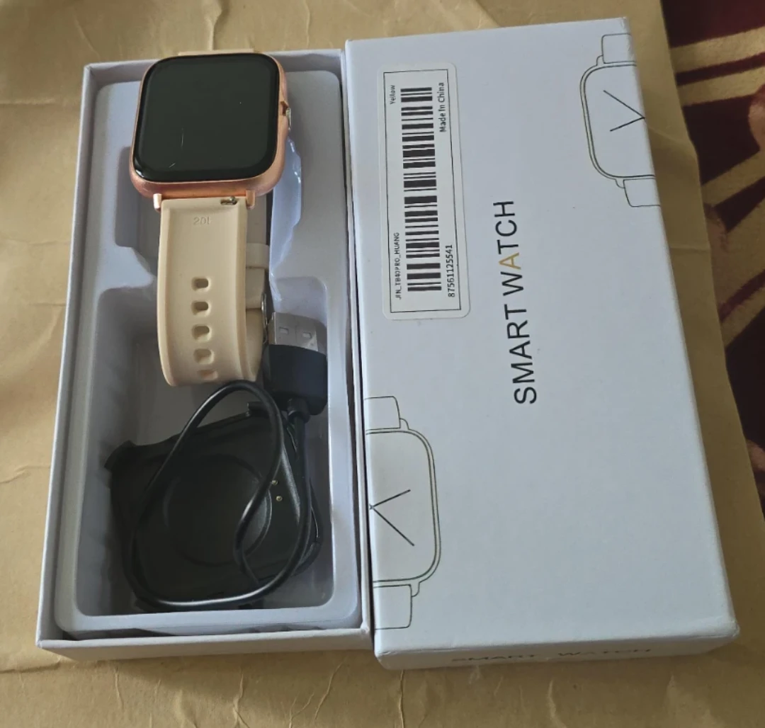 Brand new Smart Watch with Rose Gold Case and Beige Strap
