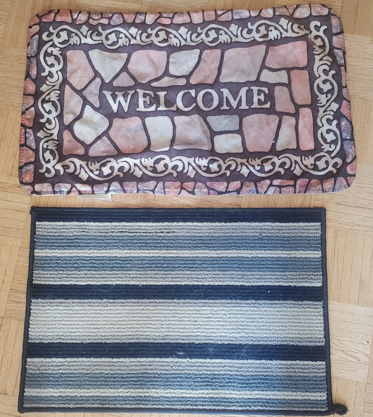 Welcome Door Mat and Striped Mat