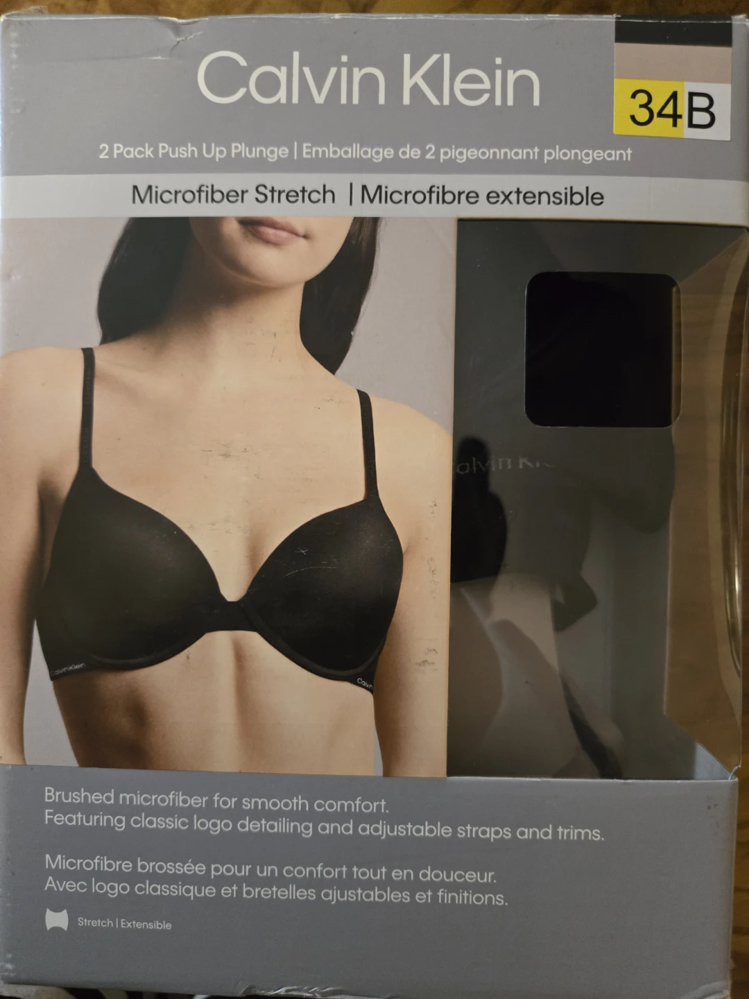 Calvin Klein 2 Pack Push Up Plunge Bra 34B