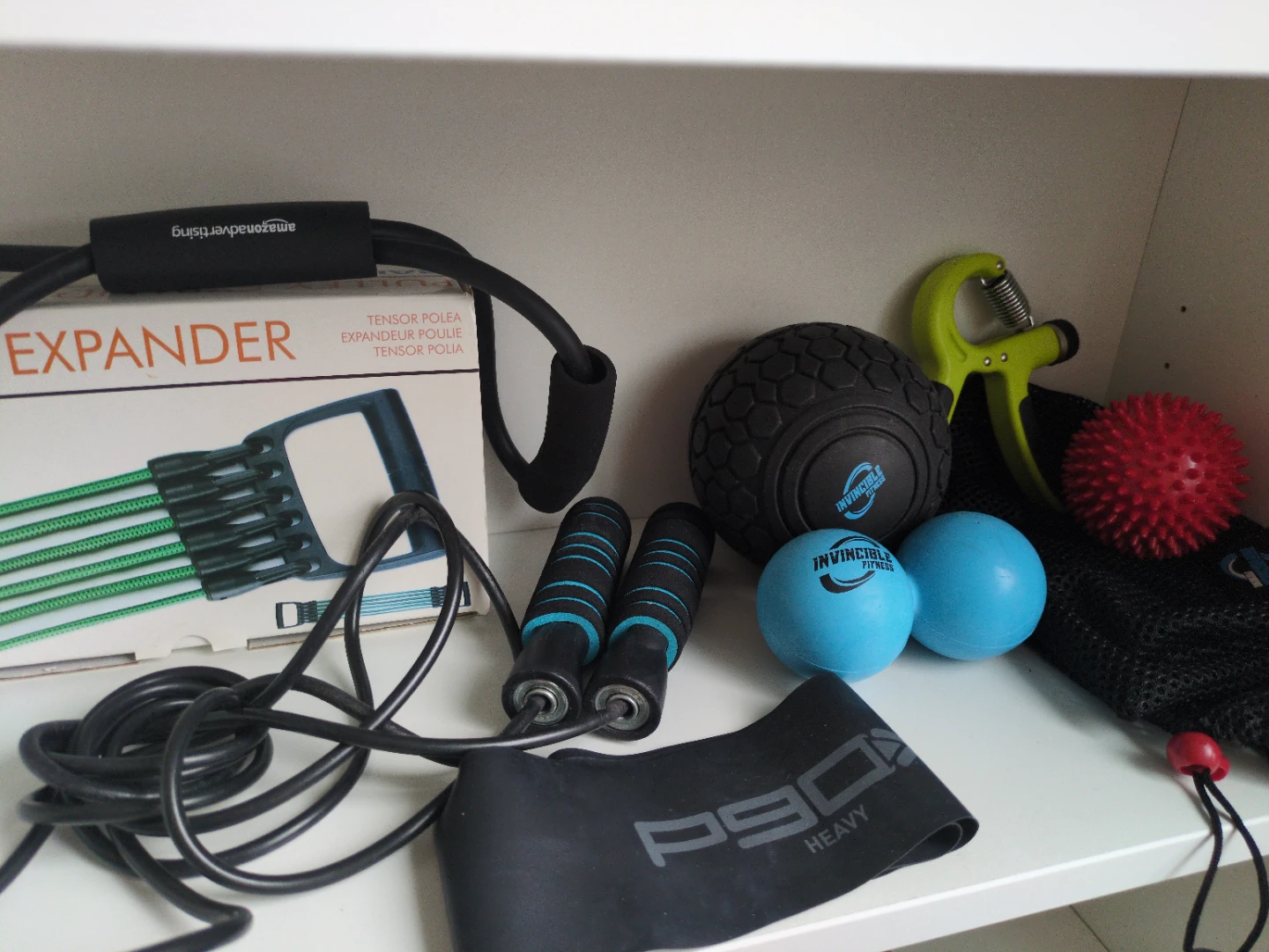 Fitness Equipment - Expander, Jump Rope, Massage Balls