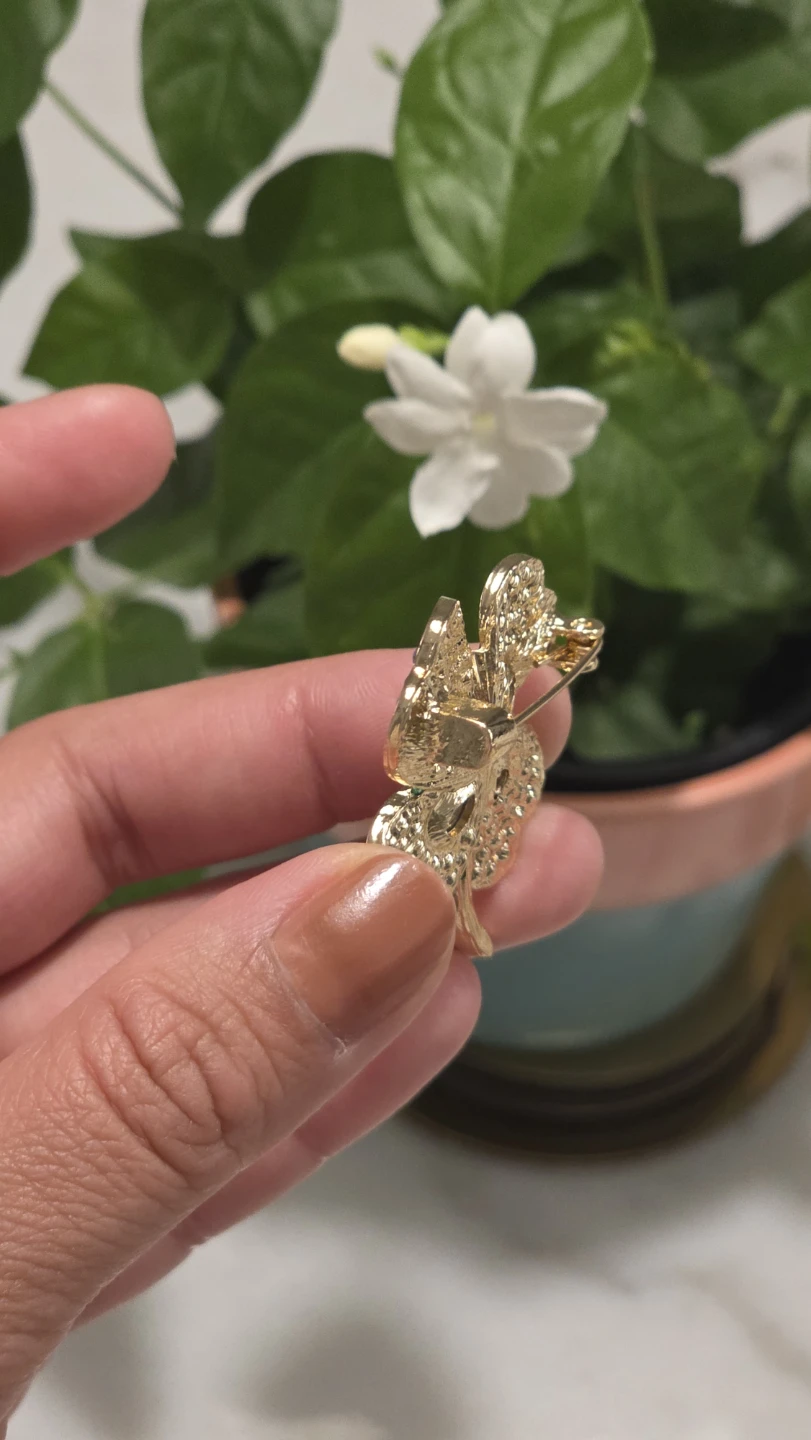 Sparkly Four Leaf Clover Brooch Pin - photo 5