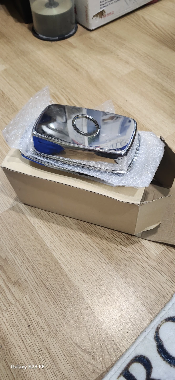 Chrome Butter or cheese Dish with Lid