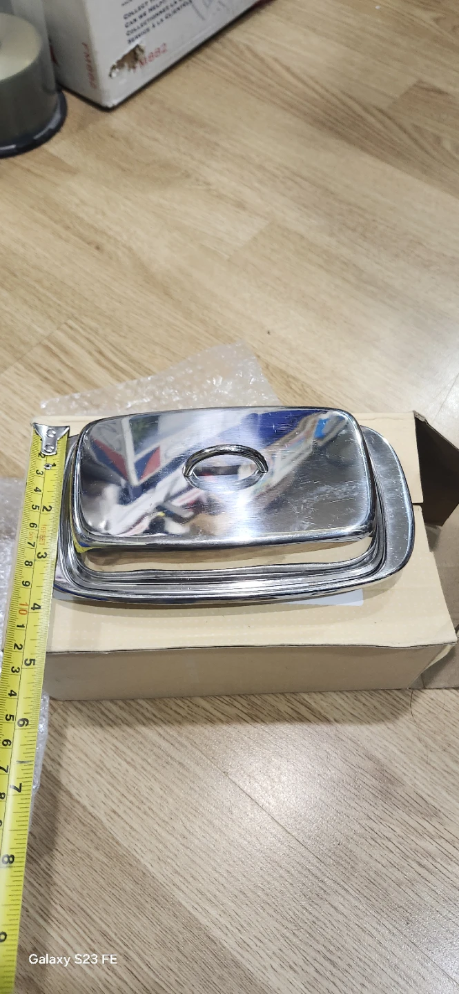 Chrome Butter or cheese Dish with Lid - photo 5