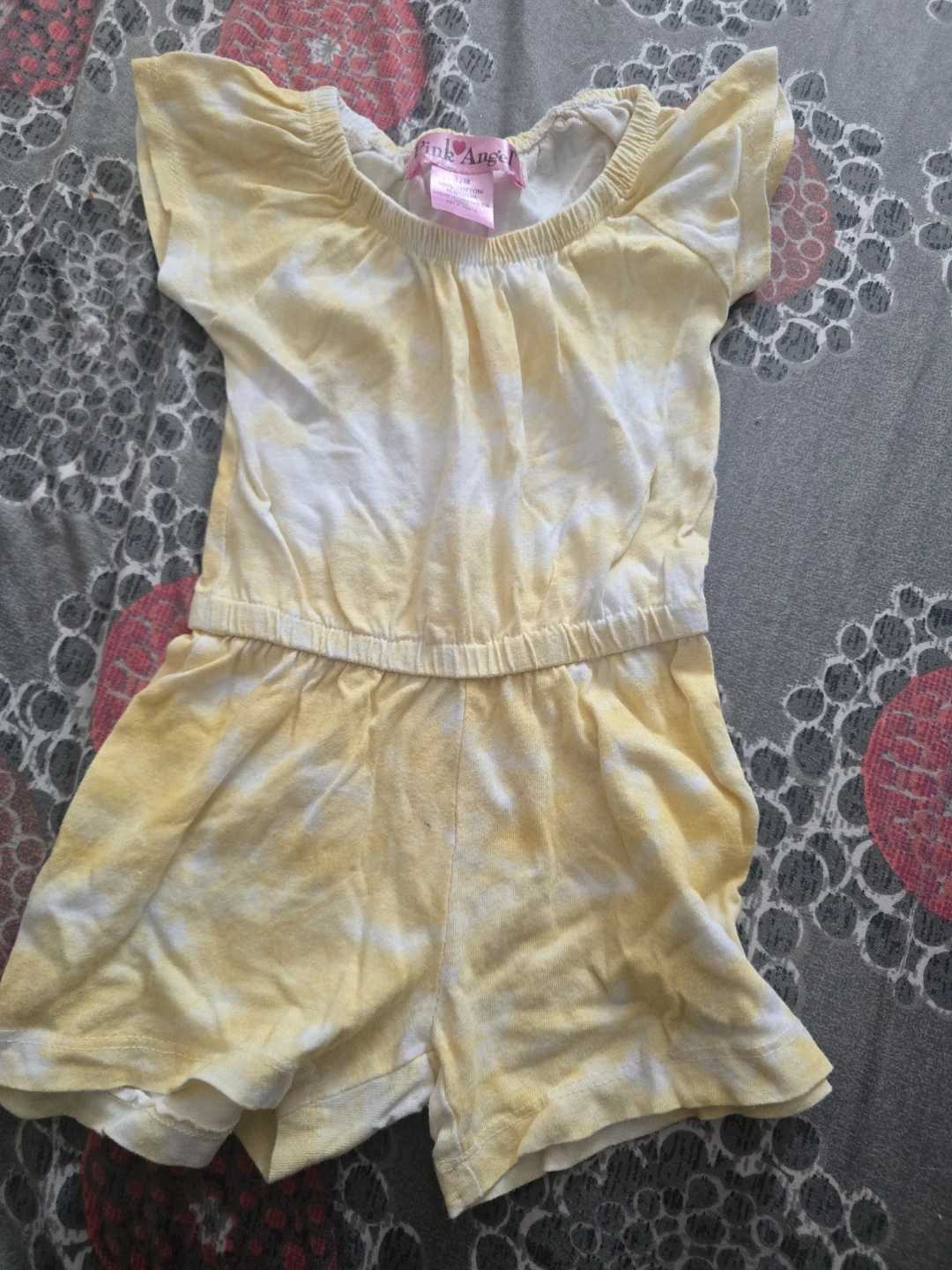 ⚽️ Pink Angel Tie-Dye Romper Size 12M