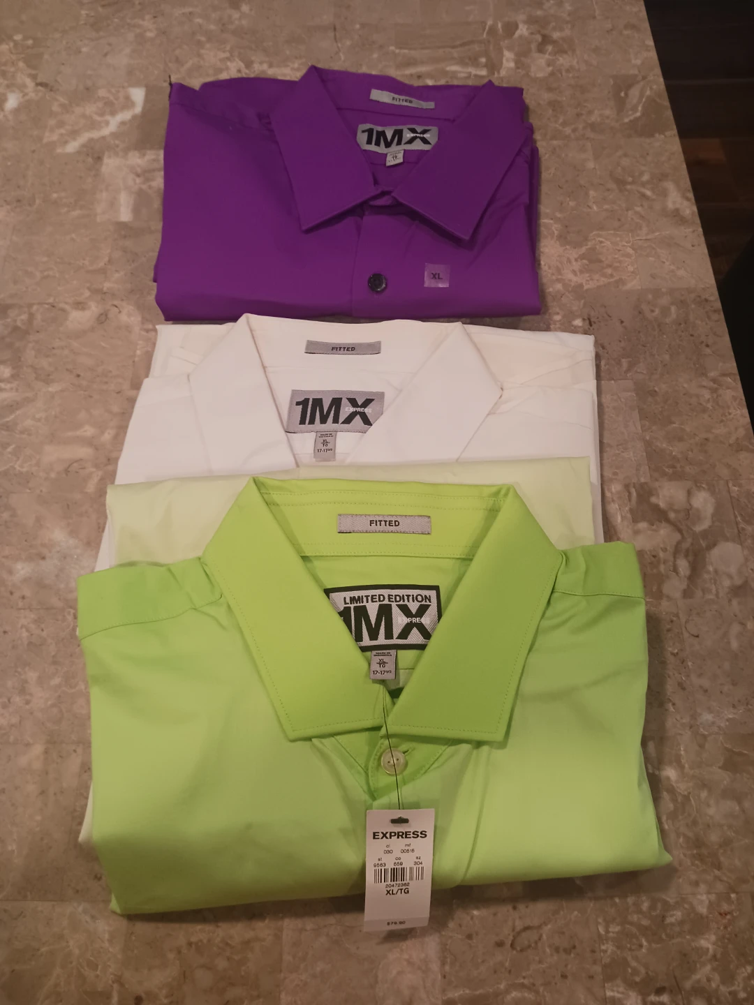 Express 1MX Fitted Dress Shirts (3 Pack) - XL