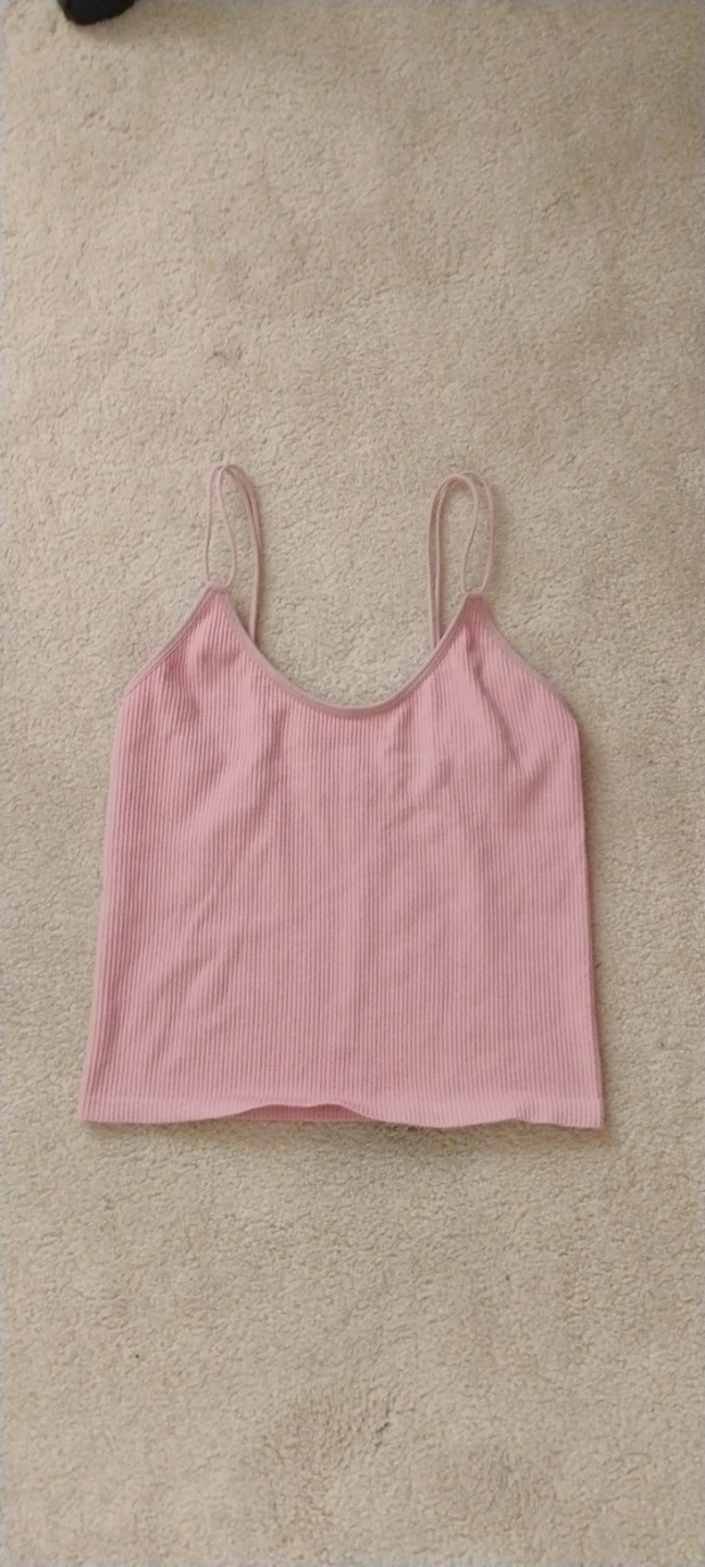 Pink Ribbed Tank Top