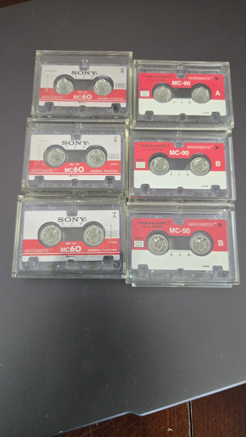 Sony and Realistic Microcassettes - MC-60 and MC-90