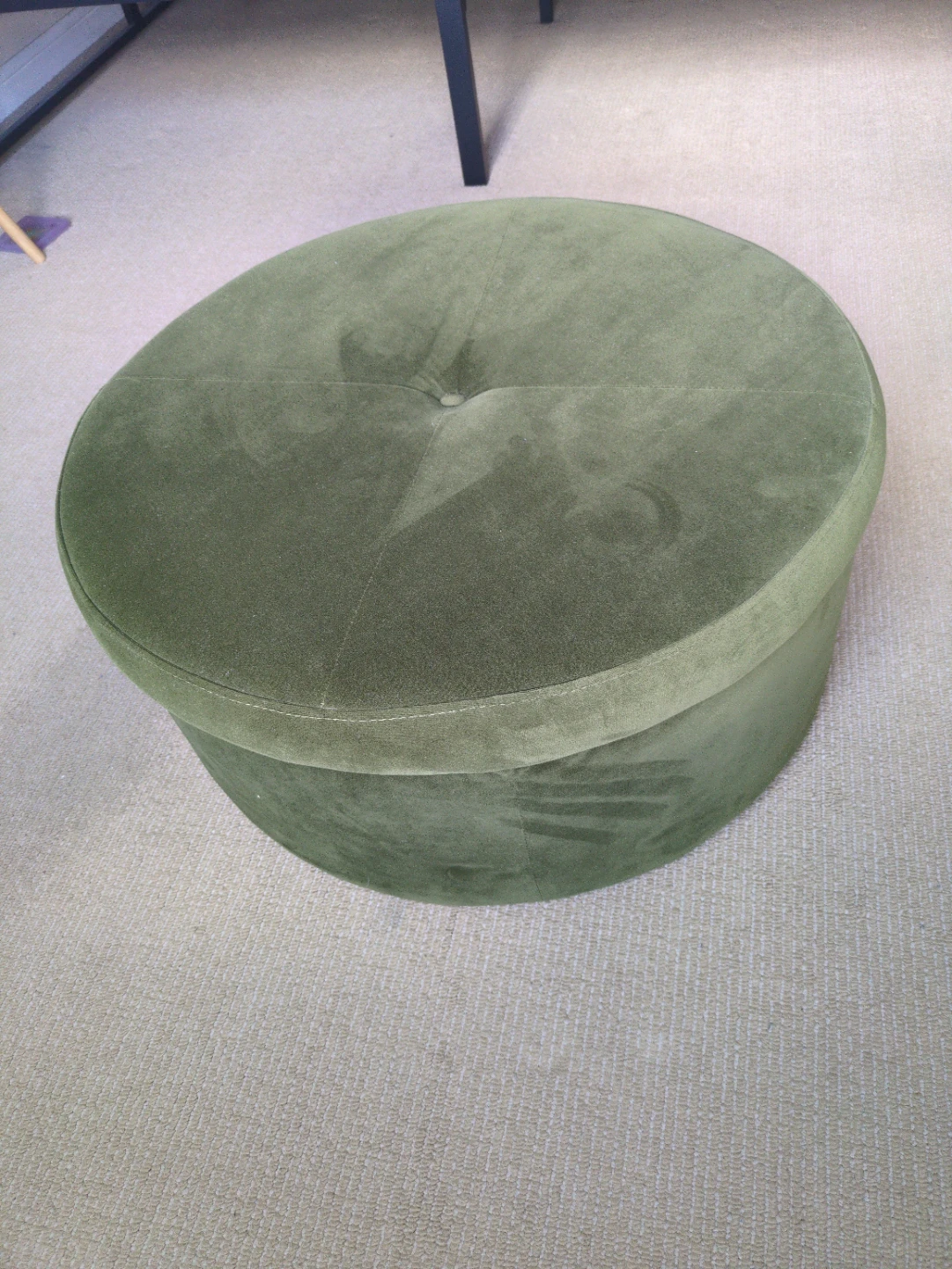Round Ottoman with Storage