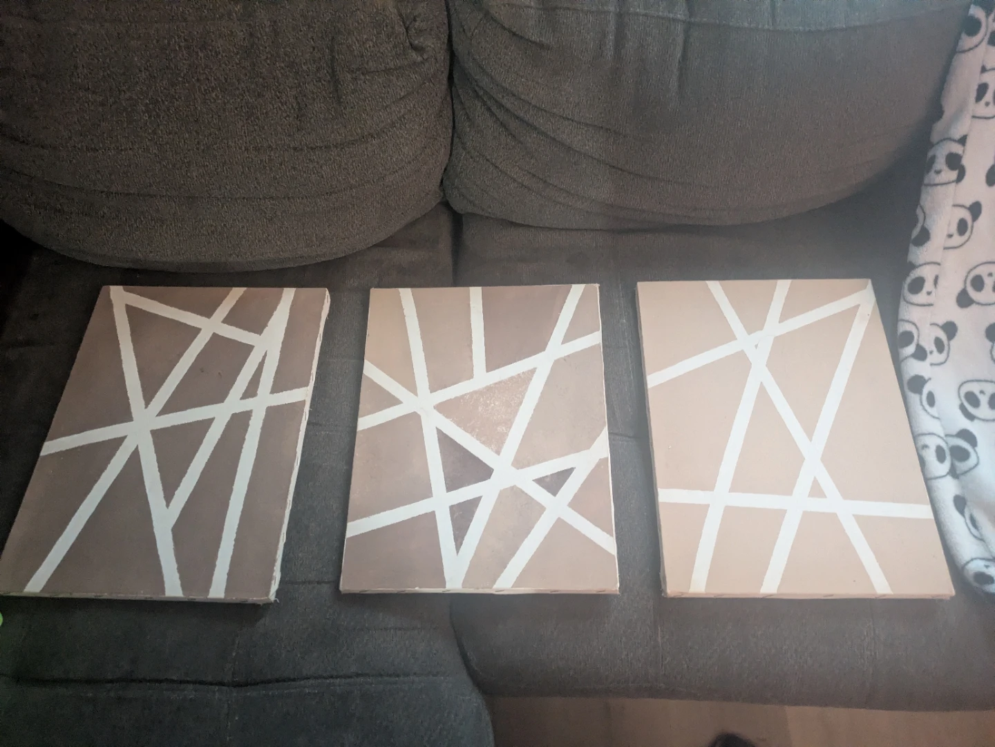 Set of 3 Geometric Canvas Wall Art